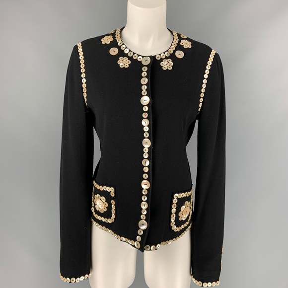 MOSCHINO Jackets & Blazers - Vintage CHEAP and CHIC by MOSCHINO Black Wool Applique Jacket